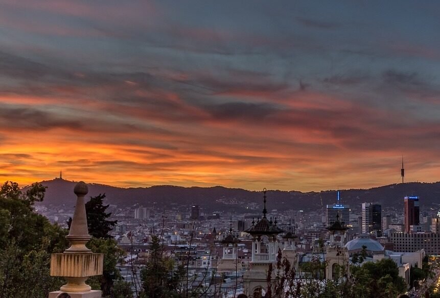 barcelona, montjuic, sunset-913762.jpg